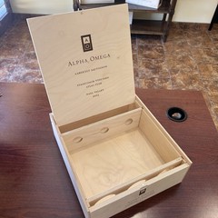 ALPHA OMEGA WOODEN WINE BOX – STAGECOACH VINEYARD – 2023 – RARE