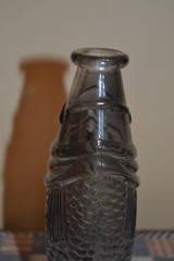 Vintage Tinted Glass Fish Shaped Italian Wine Bottle Decanter 9&Prime; Tall