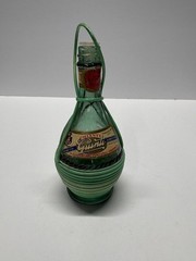 Vintage Mini Riccardo Giunti Italian Chianti Wine Bottle Ex Wicker wrapped 1950