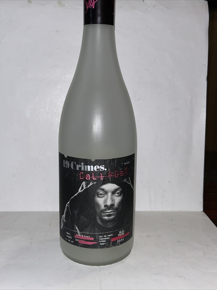 19 Crimes Snoop Dog Brand Cali Rose Empty Wine Bottle 750ml 2020 Frosted Glass