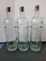 Lot of 3 Glass Grape Vine Wine Bottles Made in Spain 1 Liter Good Condition