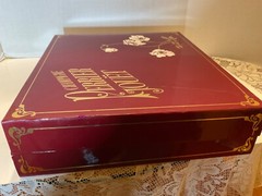 Perrier Jouet Champagne 1985 Empty Bottle Box Set w/2 Hand Painted Glass Flutes