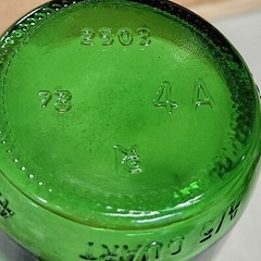 Vintage 4/5 Quart Green Wine Bottle 12&Prime; Tall 73 Marked