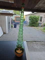 Vintage Giant 3L Green Glass Bessi Chianti Wine Bottle 30&Prime; Tall 1969 Vintage