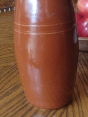 Antique Carmel Brown ~LANCERS WINE~Stoneware or Ceramic Bottle « SUPER NICE » 9.0&Prime;