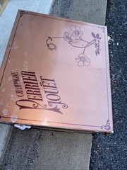 1995 Perrier Jouet Brut Fleur de Champagne Empty Bottle W/ Glasses And Box