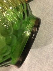 Vintage Embossed Grapes Green Glass Half Gallon Wine Bottle ~ EMPTY