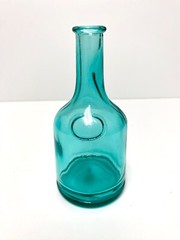 Small Aqua Green Wine Jug Shaped Decorative Bottle