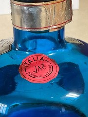 Vintage Italian Beccaro Acqui Cobalt Blue Glass Wine Bottle Made in Italy