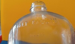Vintage Clear Pressed Glass with Grapes 1/2 Gallon Wine Bottle with Lid