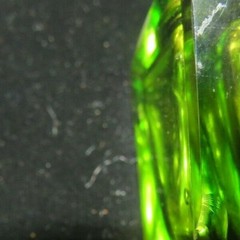 SMALL ANTIQUE GREEN FRENCH PERFUME ATOMIZER BOTTLE WITH JEWELED TOP
