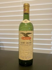 Vintage Empty Wine Bottle Calvet 1961 Saint Julien France New York Decor Bar