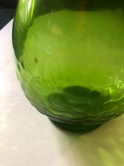 Vintage Gallo Flavor-Guard Green Glass Bottle Raised Grape Cluster Half Gallon