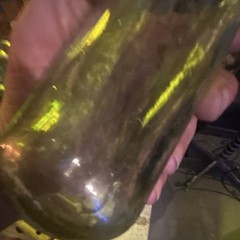 Clear Glass Wine Bottle Collectible Modern Long Neck Decorative- round bottom!