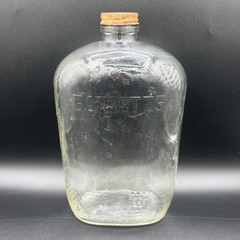 Vintage Garrett’s Wine Jug/Bottle With Lid Half Gallon Embossed