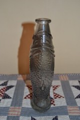 Vintage Tinted Glass Fish Shaped Italian Wine Bottle Decanter 9&Prime; Tall