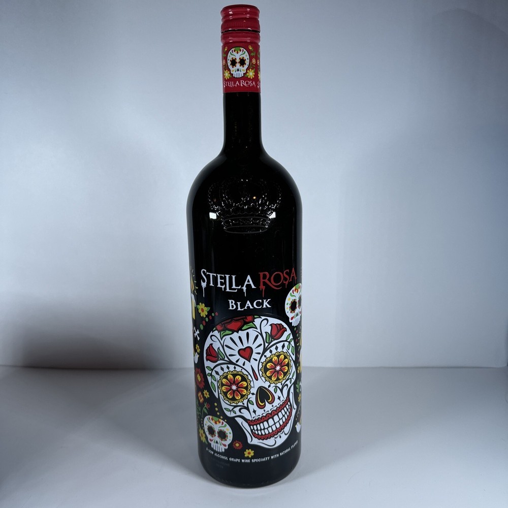 Stella Rosa Black Ltd Ed. Sugar Skull Day of Dead Halloween 50 oz Empty Bottle