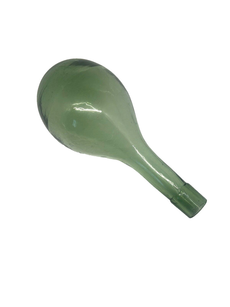 Vintage Hand Blown Round Bottom Green Glass Wine Bottle 10&Prime;