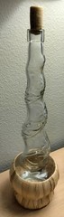 Vintage EMPTY Bottaro Embossed spiral glass red wine bottle decanter decor Italy