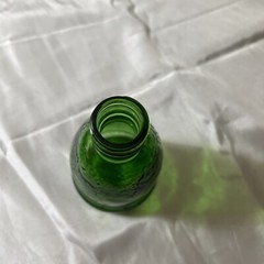 Vtg WINE WORLD 1976 Green Glass Bottle 6.3 fl. oz. Grape Wine Decor Mini Bottle