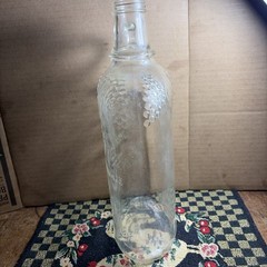 Vintage Fairview Wine Of Maine Pressed Glass Jug Embossed Grapes Leaves 64 Oz