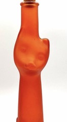 Happy Cat Orange Glass Empty Wine Bottle German Reisling Decorative Vase/Bottle