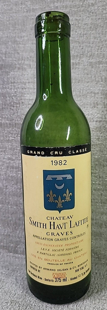 Chateau Smith Havt Lafitte Graves 1982 Red Bordeaux Wine 375ml EMPTY Bottle Cork