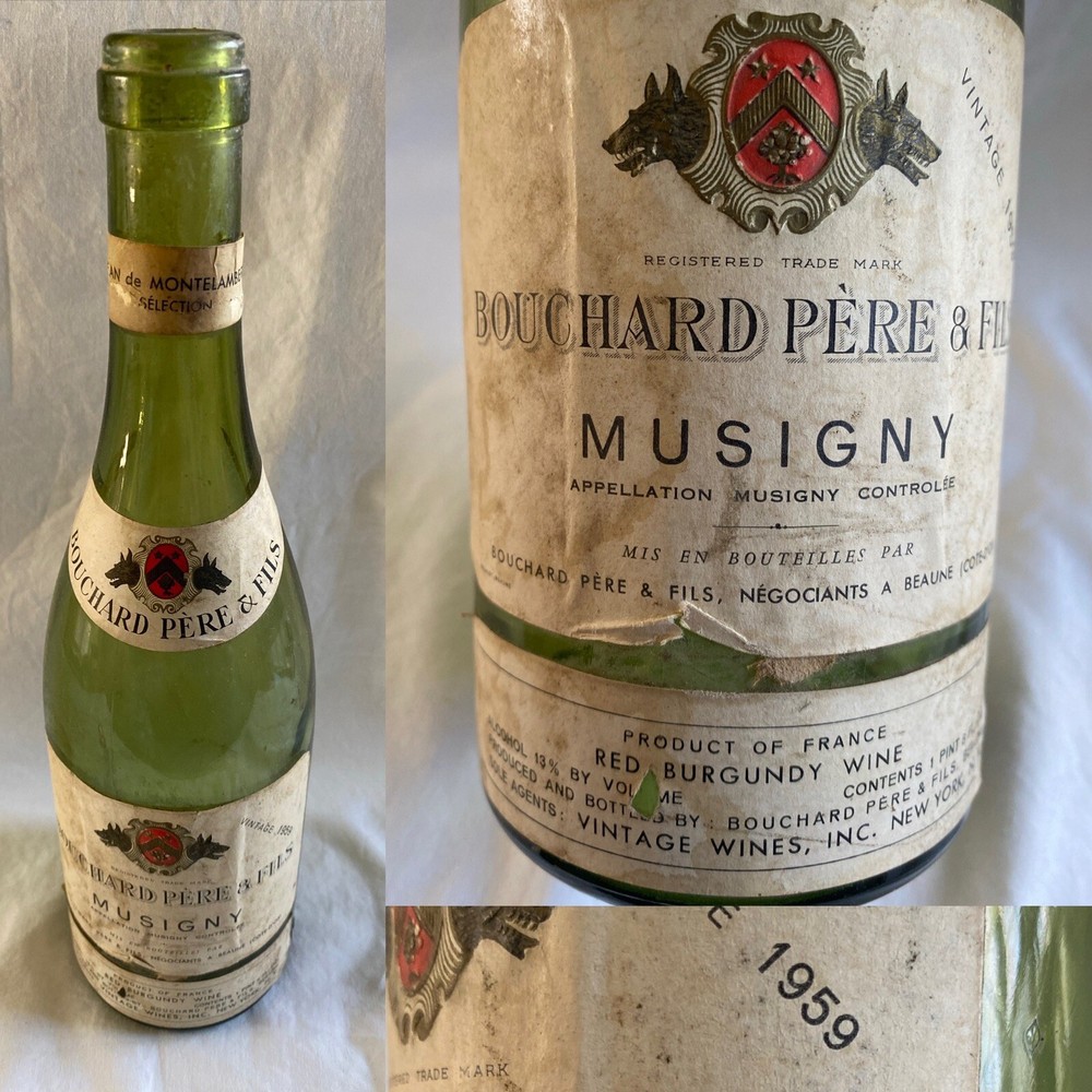 1959 Bouchard Pere & Fils Empty Burgundy Wine Bottle 1 Pint 8 fl oz (WB7)