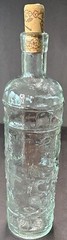 Lot of 5 Bottles Williams Sonoma Clear Pressed Glass Grapes Grapevines 9&Prime; & 12&Prime;