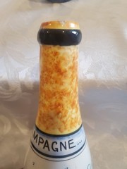 3 DECORATIVE Wine Bottles Hand Painted CHAMPAGNE REIMS PORTUGAL Bordeaux FRANCE