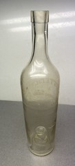 Antique Vintage French Glass Wine Bottle Etched J. Mottet & Co