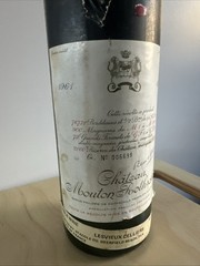 1961 Chateau Mouton Rothschild No 006698 Empty Bottle
