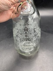 Vintage 1990 Floral Etched Norman Kosarin Carafe Paul Masson Vineyards Daffodil