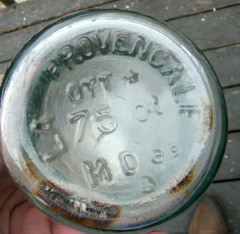 Vintage, Domaines Ott, 75 cl. wine bottle(empty) with tag and wine map. 1969
