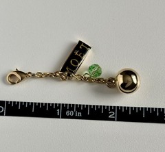 Moët Chandon Imperial Golden Sphere Charm Glass Marker With A Green Crystal Bead