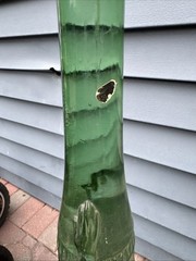 Mid Century Tuscan Chianti Wine Bottle Woman Shape 32” Green Glass VTG Rare