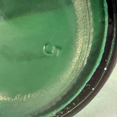 Antq CROFT Port Wine Bottle Embossed Nautical Ship Emerald Green Glass c.1900