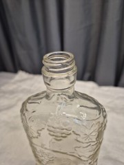 Vintage Ball Glass Wine Bottle #70016 w Grape Vine design RARE Pint size
