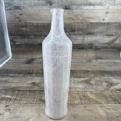 Vintage Frosted HU Heinz Co Wine Bottle Glass