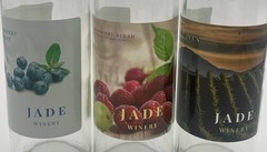 Jade Winery Empty Wine Bottles Lot of 3 Blueberry Raspberry Ives 750ml Decor