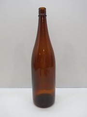 BEACHCOMBED EMPTY BROWN JAPANESE SAKE SAKI LIQUOR GLASS RICE WINE BOTTLE (854B)