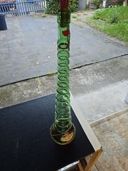 Vintage Giant 3L Green Glass Bessi Chianti Wine Bottle 30&Prime; Tall 1969 Vintage