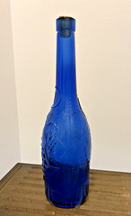 Vintage Cobalt Blue Glass Wine Bottle