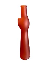 Happy Cat Matte Red Glass Mosel Reisling Rheinhessen Germany Wine Bottle 13”