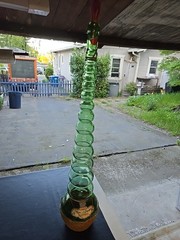 Vintage Giant 3L Green Glass Bessi Chianti Wine Bottle 30&Prime; Tall 1969 Vintage