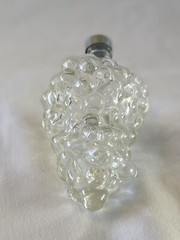 Vintage Bunch of Grapes Shaped Clear Glass Bottle Made In France Approx 6” Long
