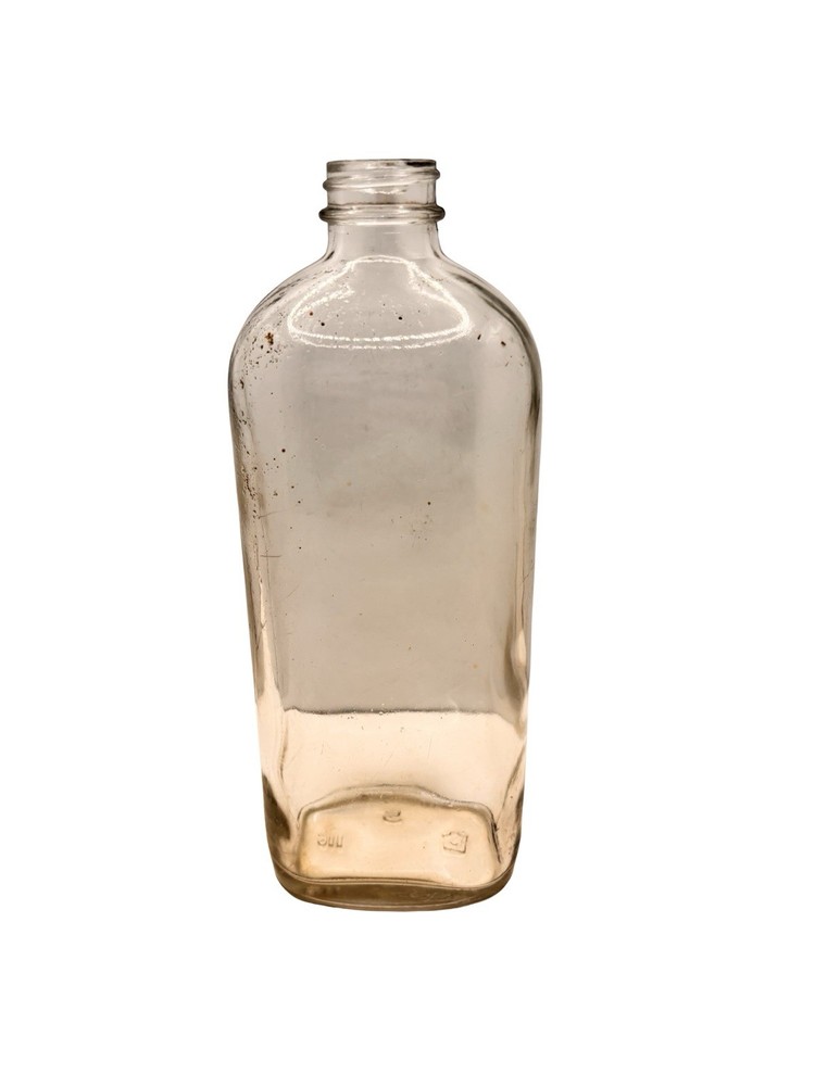 Vintage 8&Prime; Clear Glass Wine Narrow Necked Bottle One Pint Flask