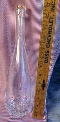 2023 Cote Des Roses Clear Glass Wine Bottle w/ Pink Stopper 13&Prime; Tall Shabby Chic