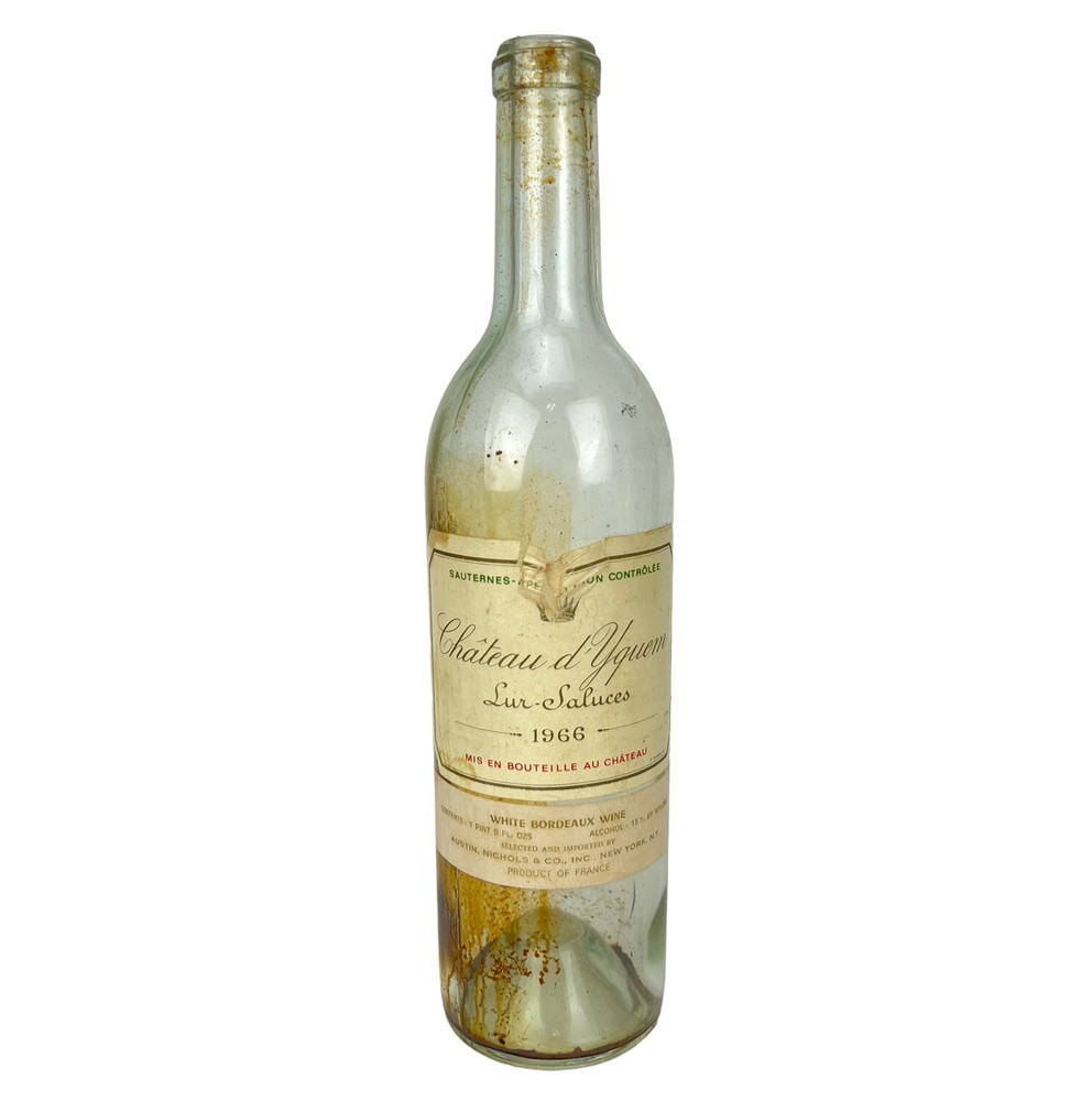 Vintage 1966 Chateau d’Yquem Empty French White Bordeaux Wine Bottle w/ Label
