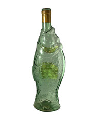 Vintage 1979 Antinori Italy Wine Bottle Green Fish 13” Decanter with label
